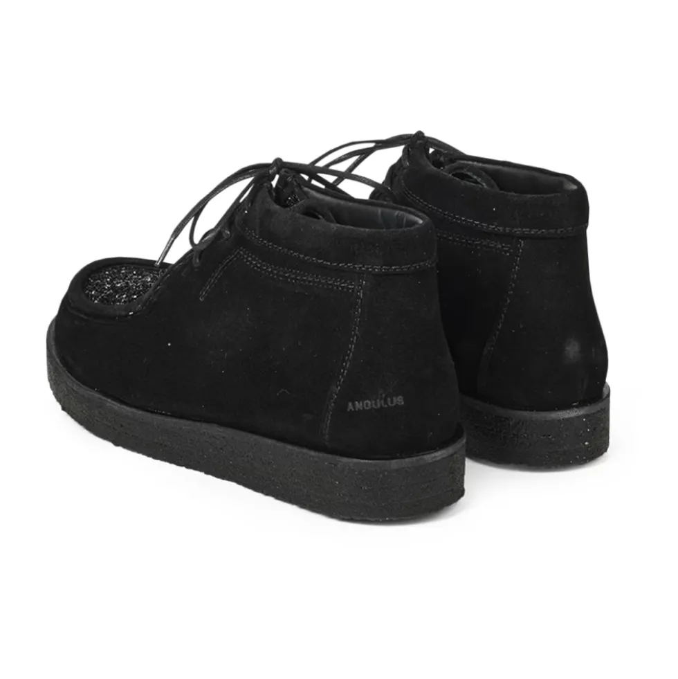 Angulus - Støvlet Med Snøre, 7426 - Black / Black Glitter
