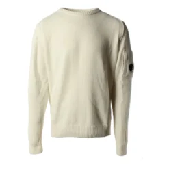 Beige Fleece Striktrøje