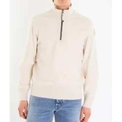 Beige Half Zip Stilfuld Jakke