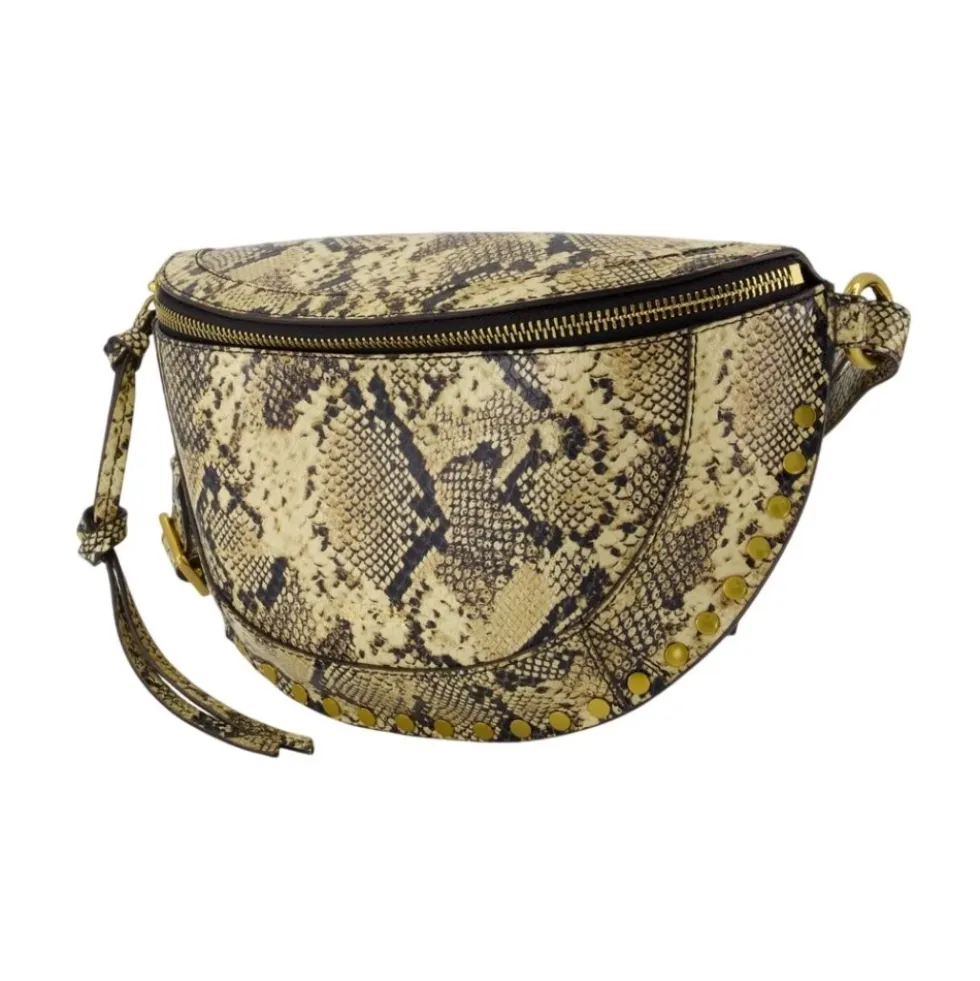 Beige Læder Bæltetaske