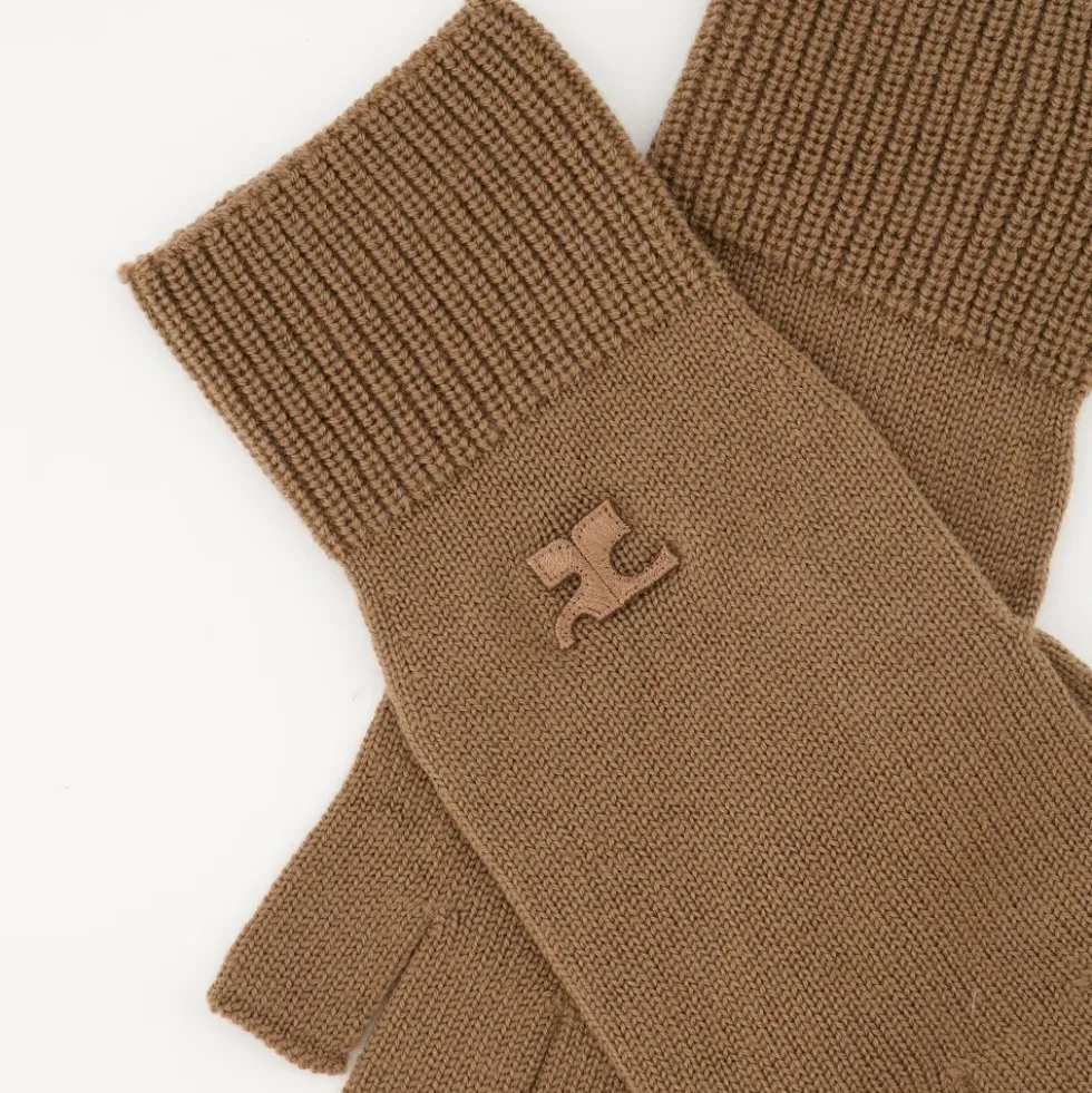 Beige Uld Unisex Logo Vanter