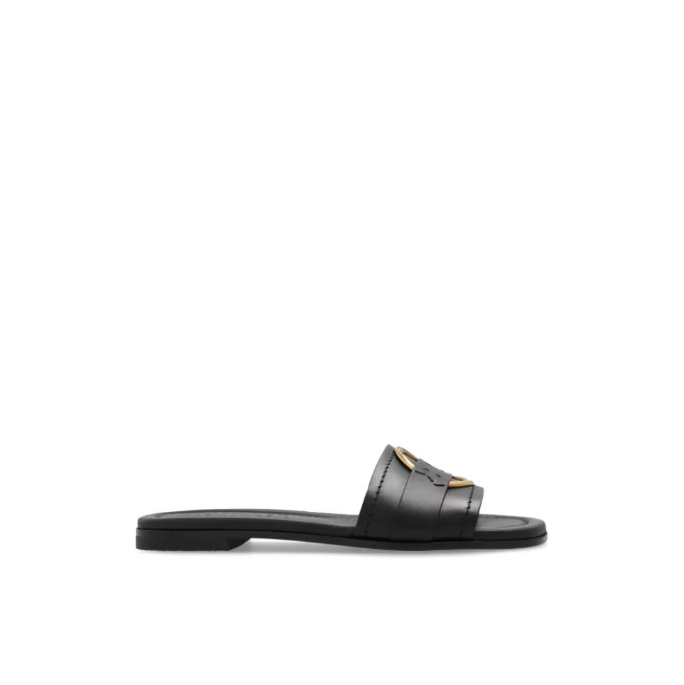 Bell Smooth Leather Flat Sandaler