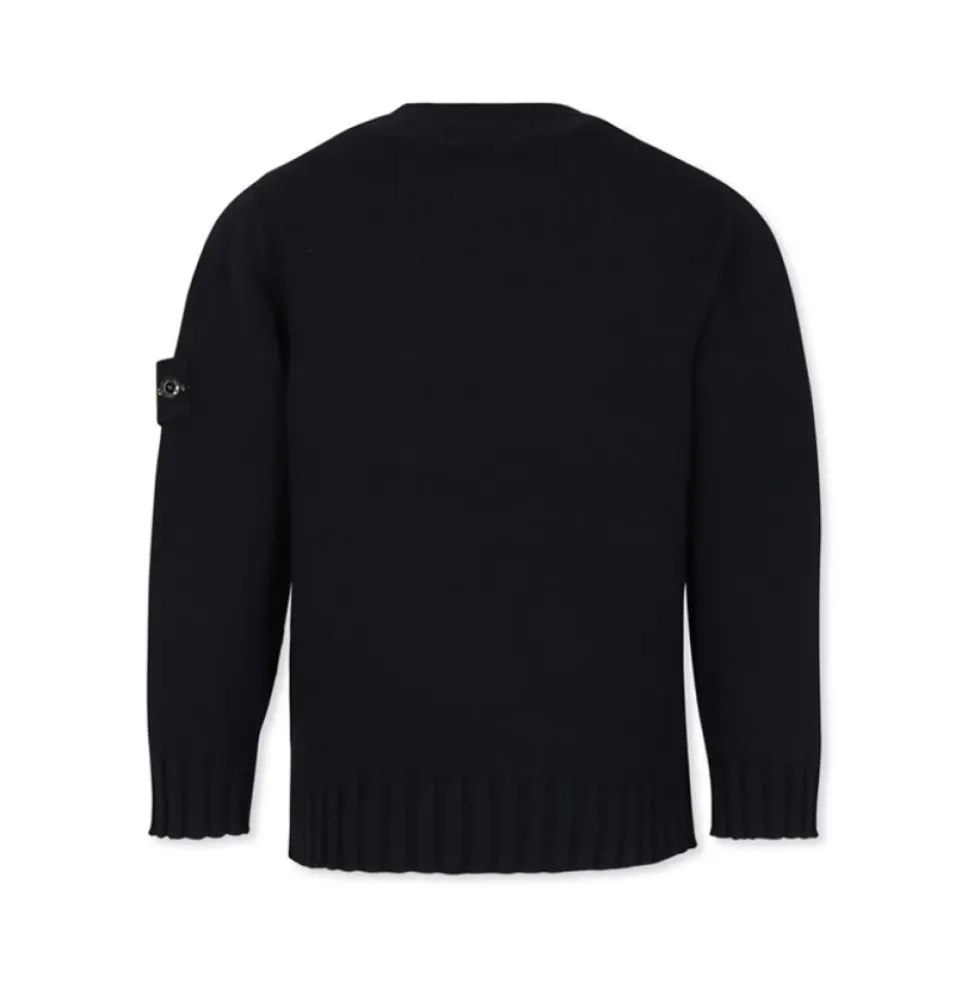 Blå Bomuldssweater med Logopatch