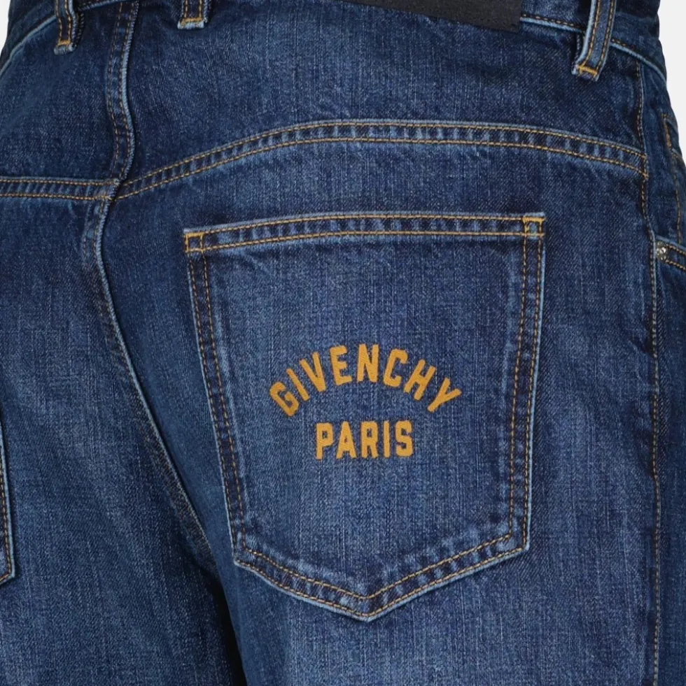 Blå Denim Jeans Lige Pasform