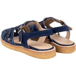 Blå Glitter Sandal med Ankelrem