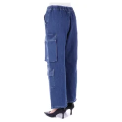 Blå lynlås jeans med lommer