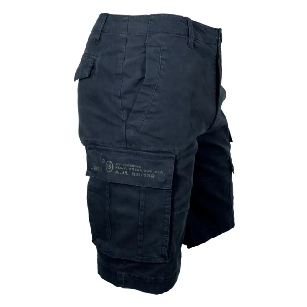 Blå Militær Bermuda Shorts BE263CT3533