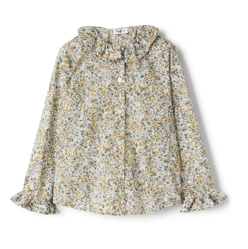 Blomstret bomuldsskjorte