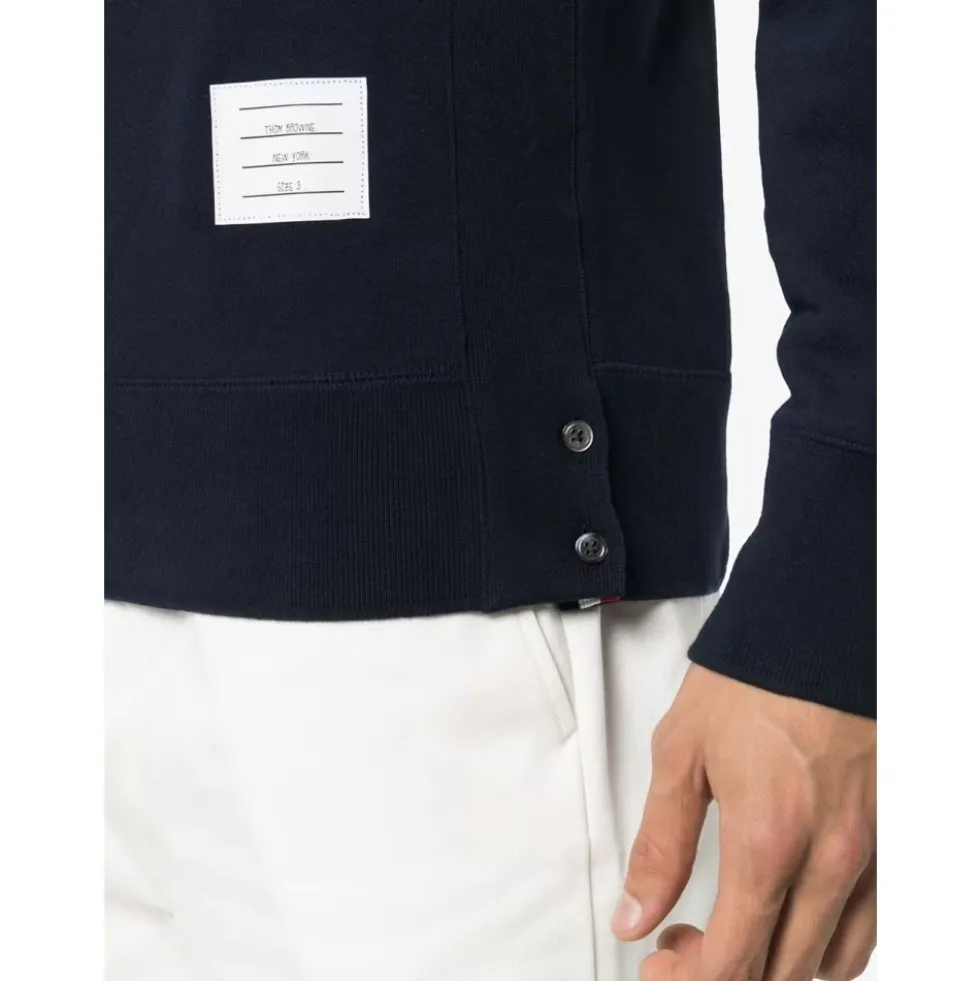 Blå Sweater med 4-Bar Stribe