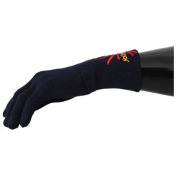 Blå Uld Unisex Statement Handsker