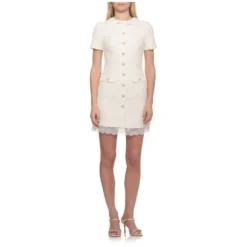 Bouclé blondekant mini kjole