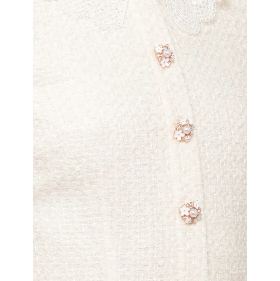 Bouclé blondekant mini kjole