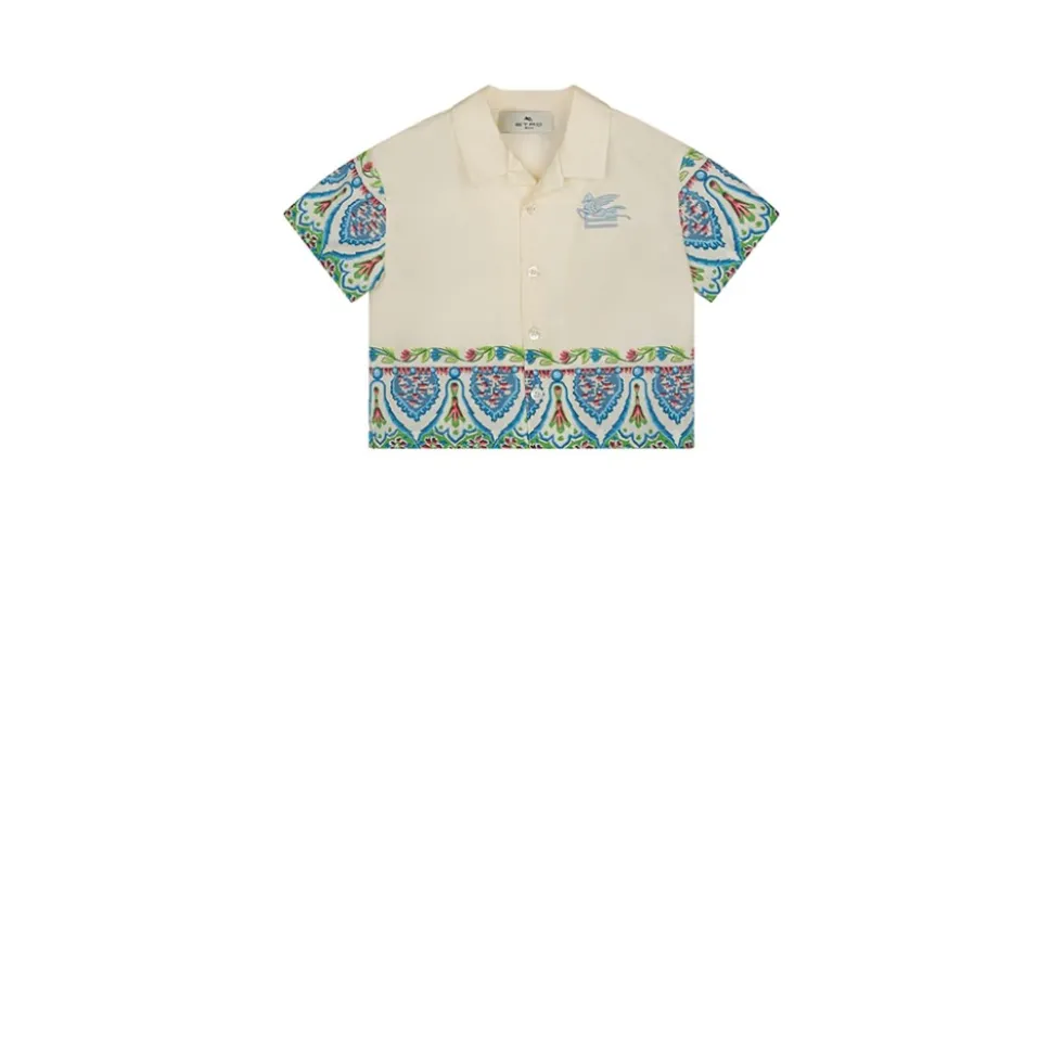 Bowling-Collar Short-Sleeve Shirt