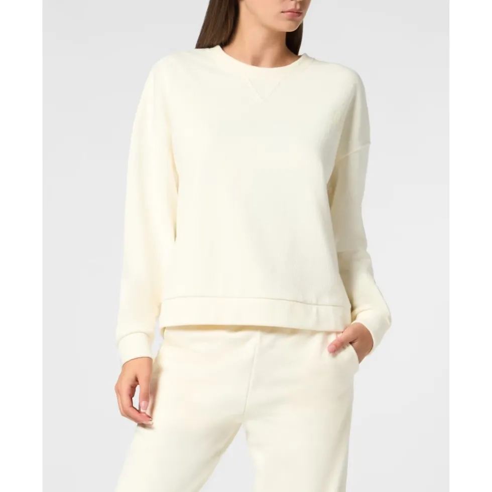 Boxy Fit Sweatshirt Round Neck LS