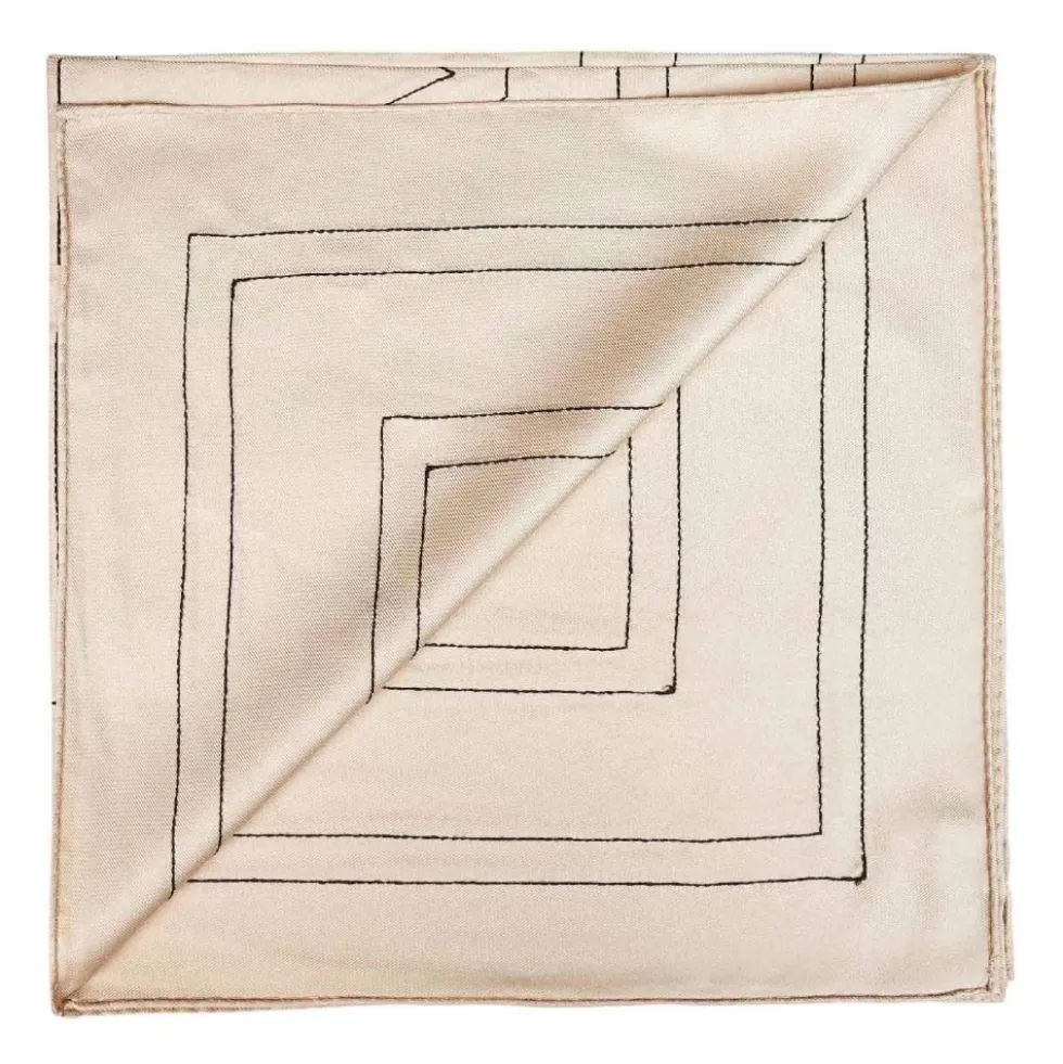 Broderet Monogram Silketørklæde