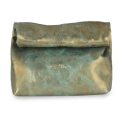 Bronze Turkis Læder Clutch
