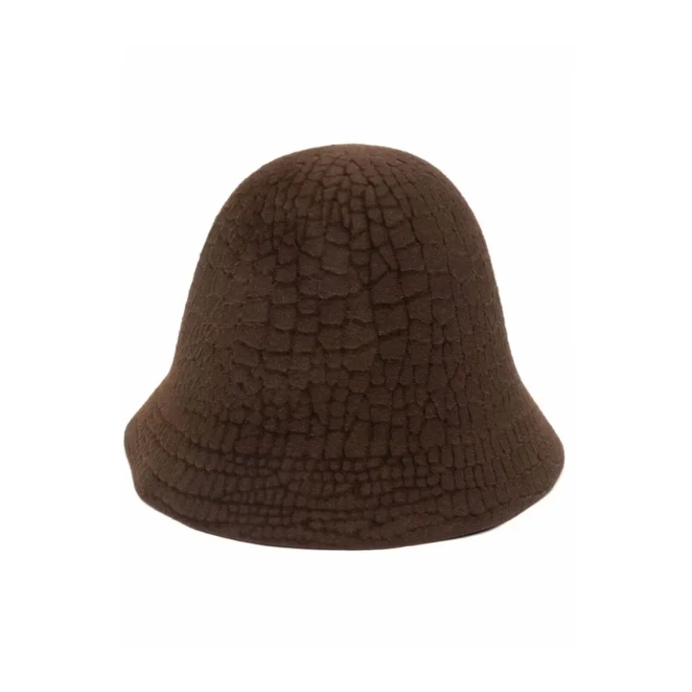 Brun Kanin Filt Bucket Hat
