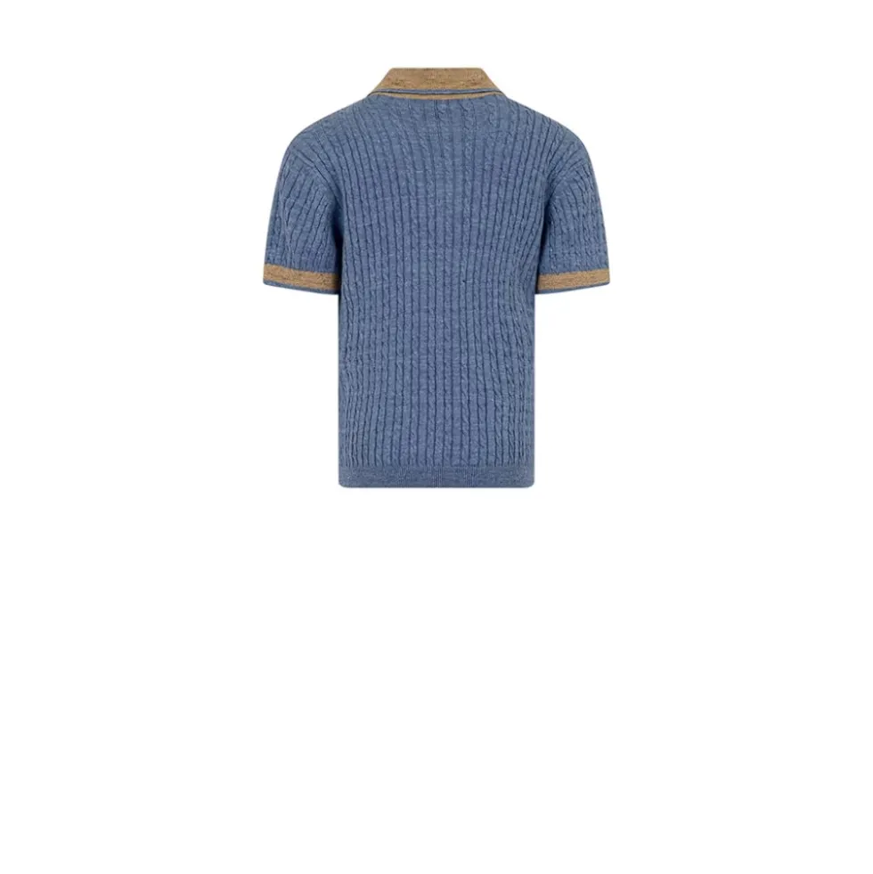 Cable-knit Pegasus Polo Shirt