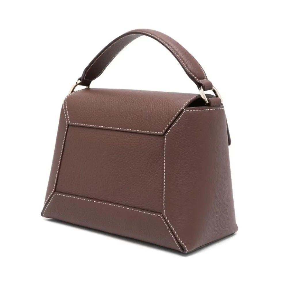 Chokoladebrun Foldover Top Taske