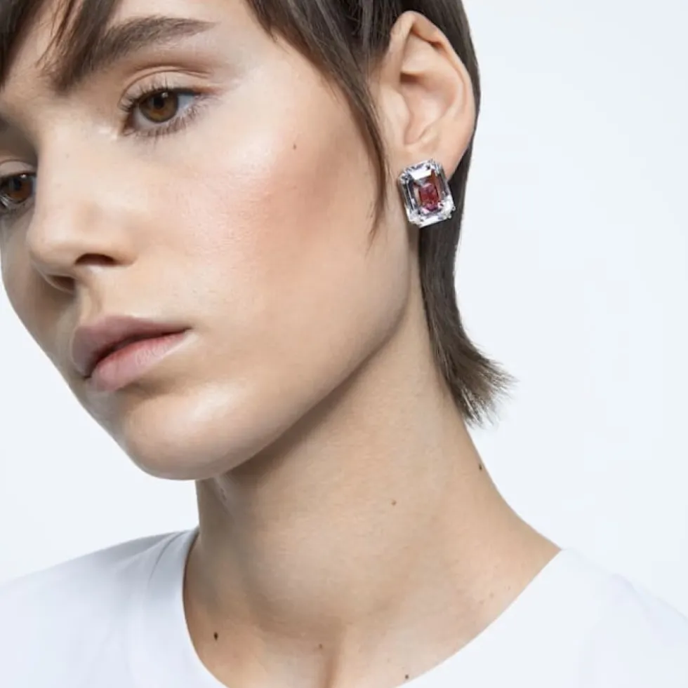 Chroma Octagon Pink Crystal Øreringe