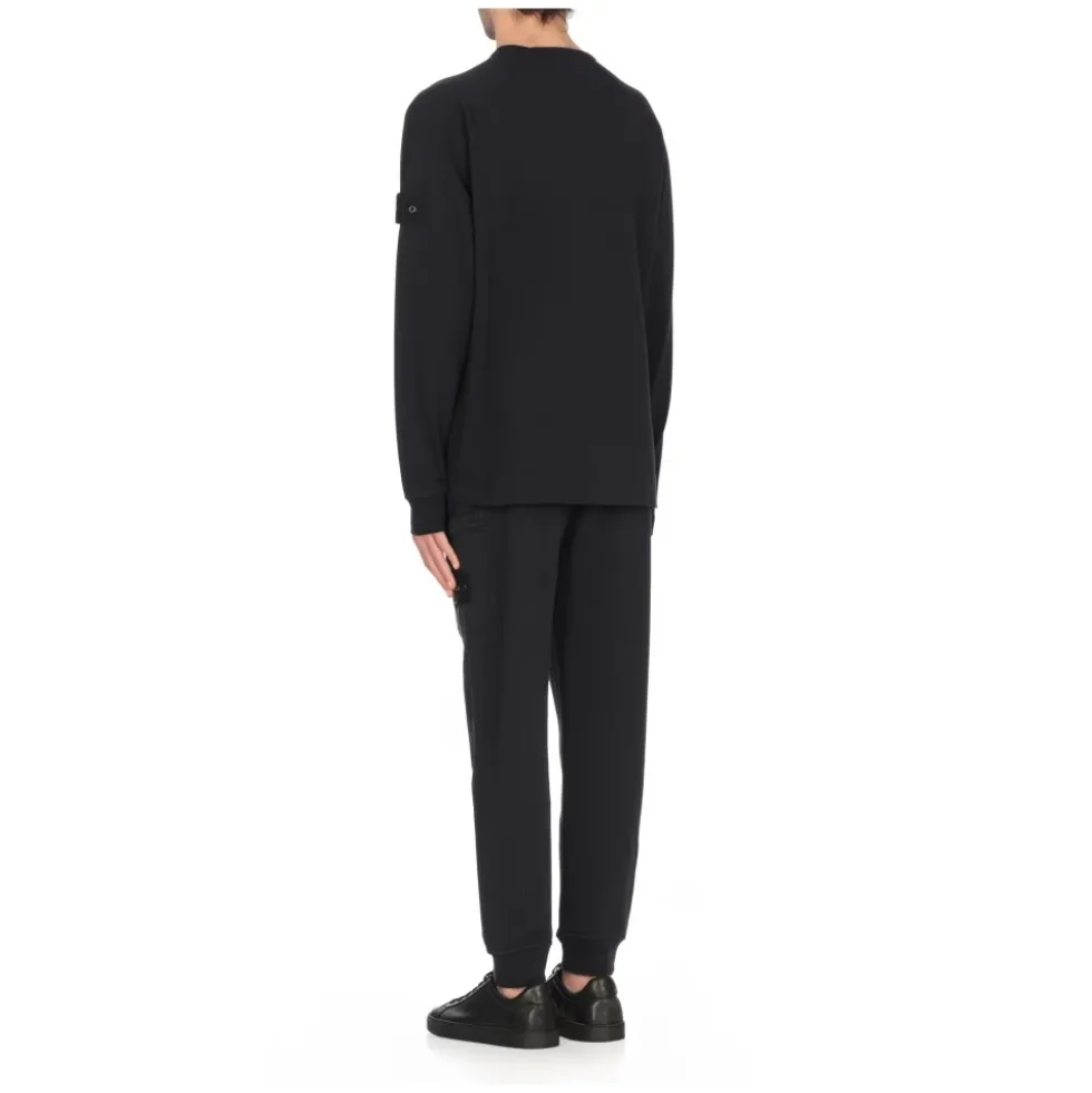 Crewneck Sweatshirt med Logo Patch