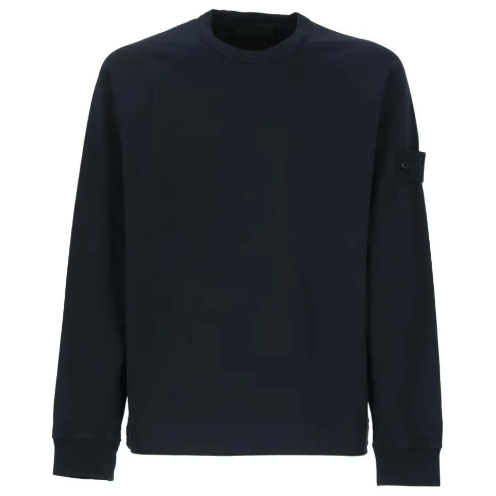 Crewneck Sweatshirt med Logo Patch