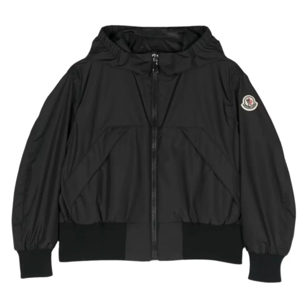 Cropped Jakke med Logo Applikation