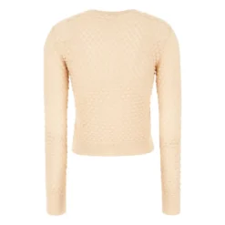 Cropped Pointelle Strik Cardigan
