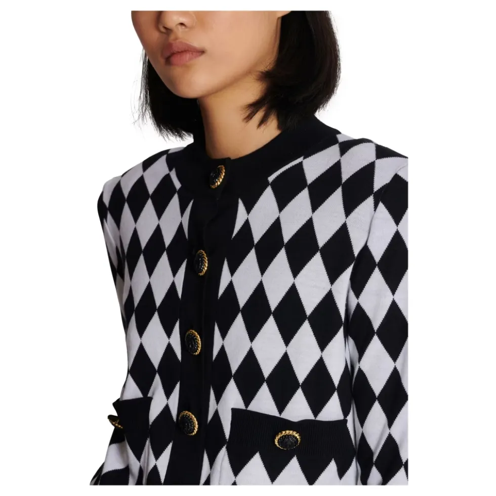 Diamond knit cardigan