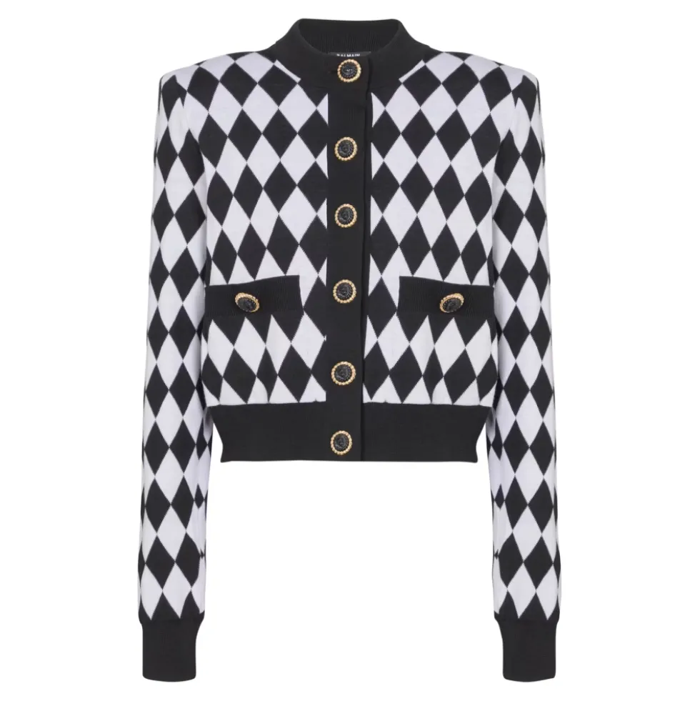Diamond knit cardigan