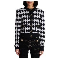 Diamond knit cardigan