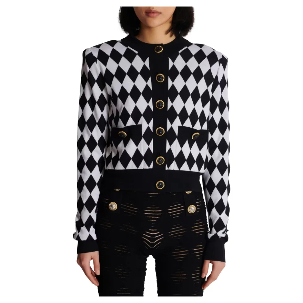 Diamond knit cardigan