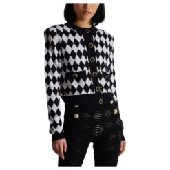 Diamond knit cardigan