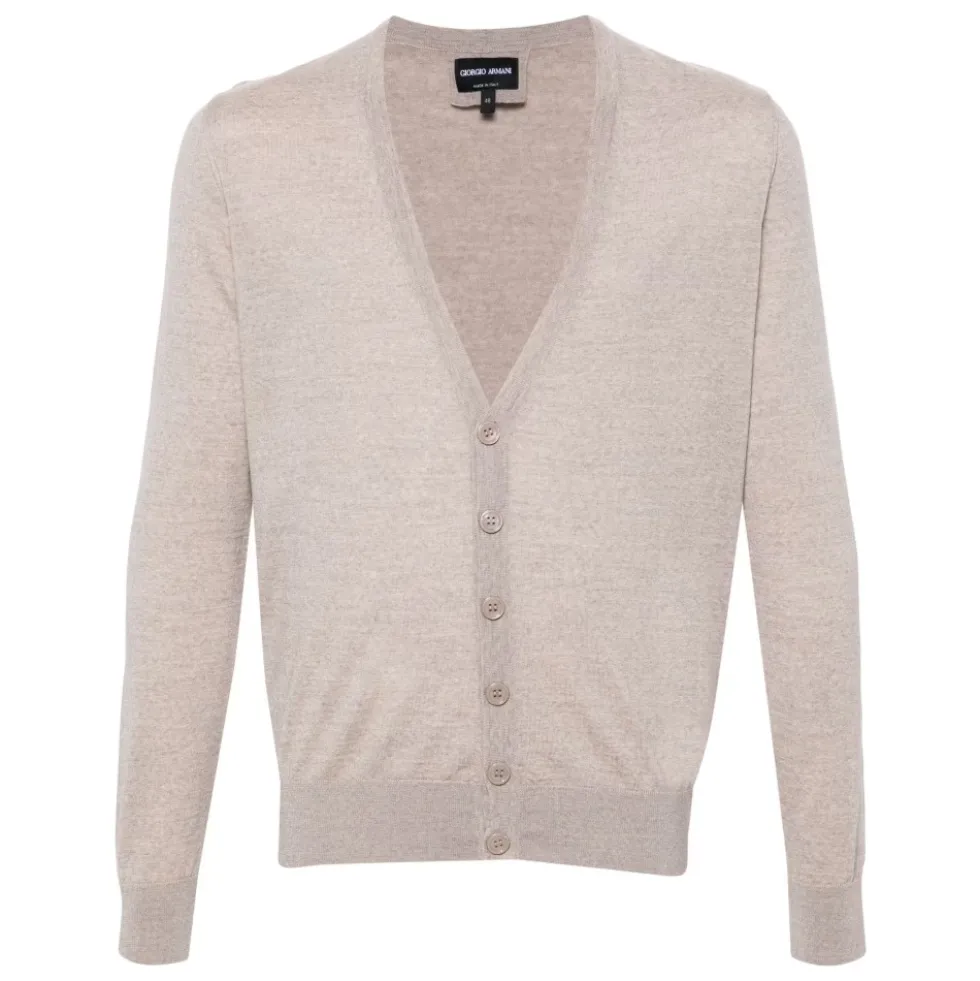 Elegant Beige Uld Cardigan