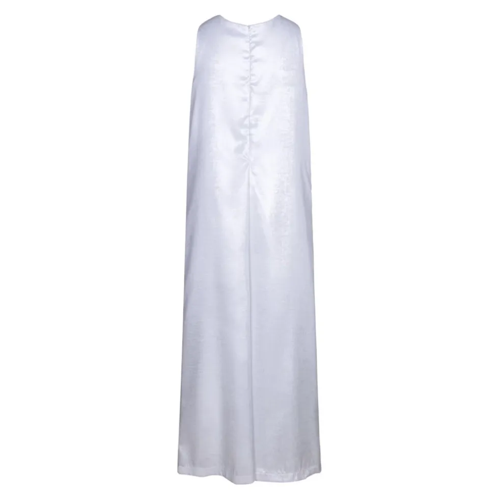 Elegant jumpsuit med krydsede stropper og skjult lynlås bagpå