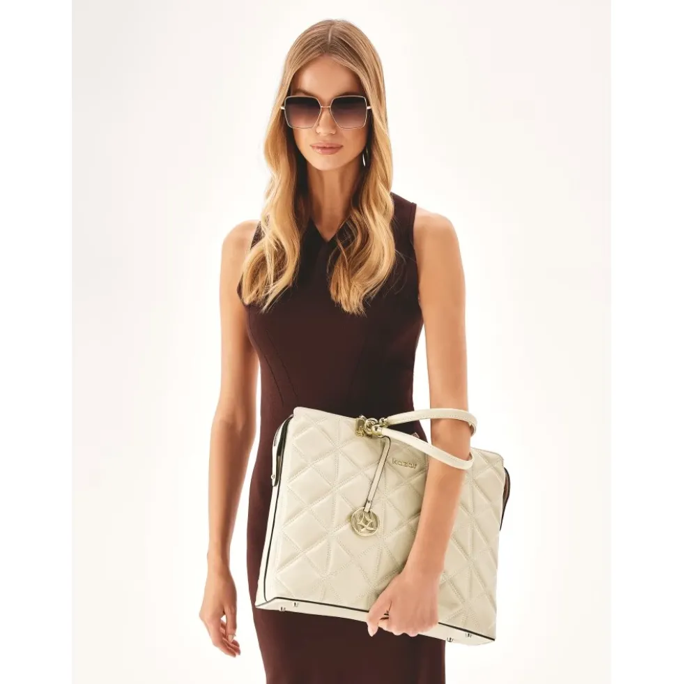 Elegant quiltet lædertaske