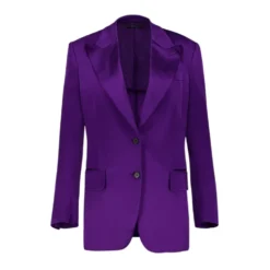 Elektrisk Lilla Satin Blazer