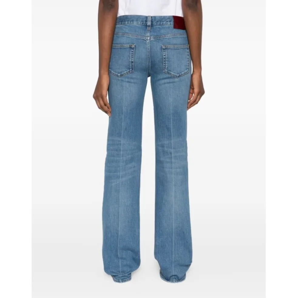 Flared Stretch Cotton Denim Bukser