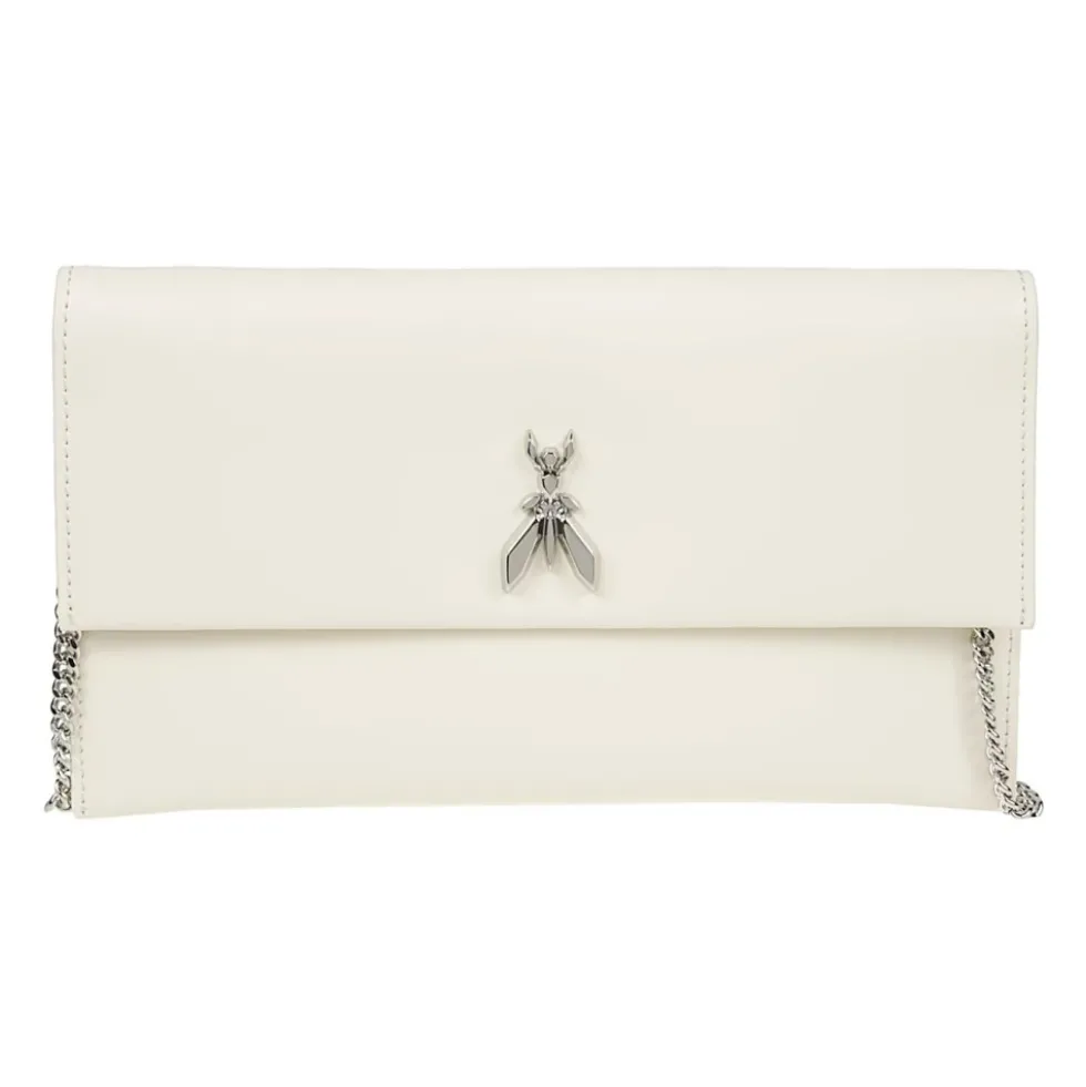 Fly Læder Clutch Taske med Kæde