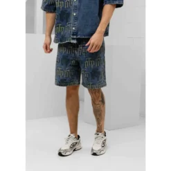 Fraktur Printet Denim Skjorte
