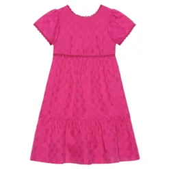 Fuchsia Star Broderet Kjole