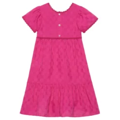Fuchsia Star Broderet Kjole