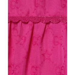 Fuchsia Star Broderet Kjole