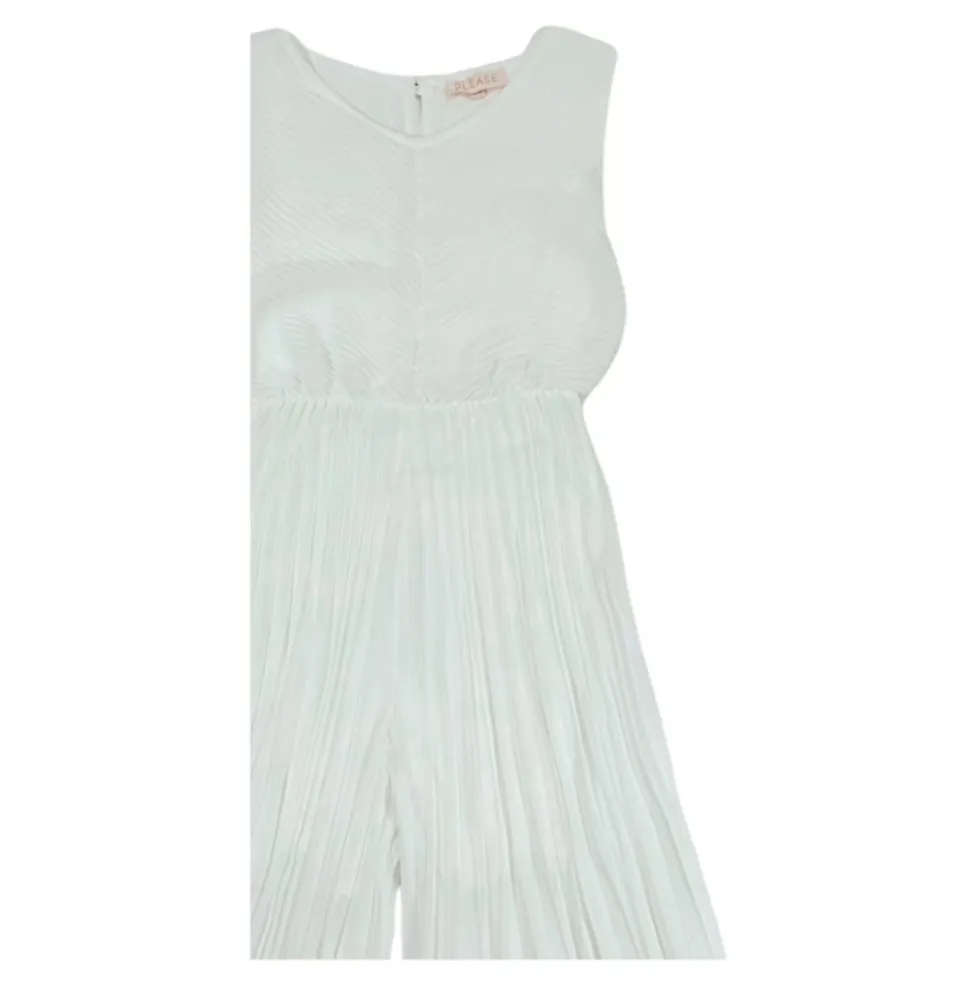 Fuldstændig Plisseret Jumpsuit Kjole