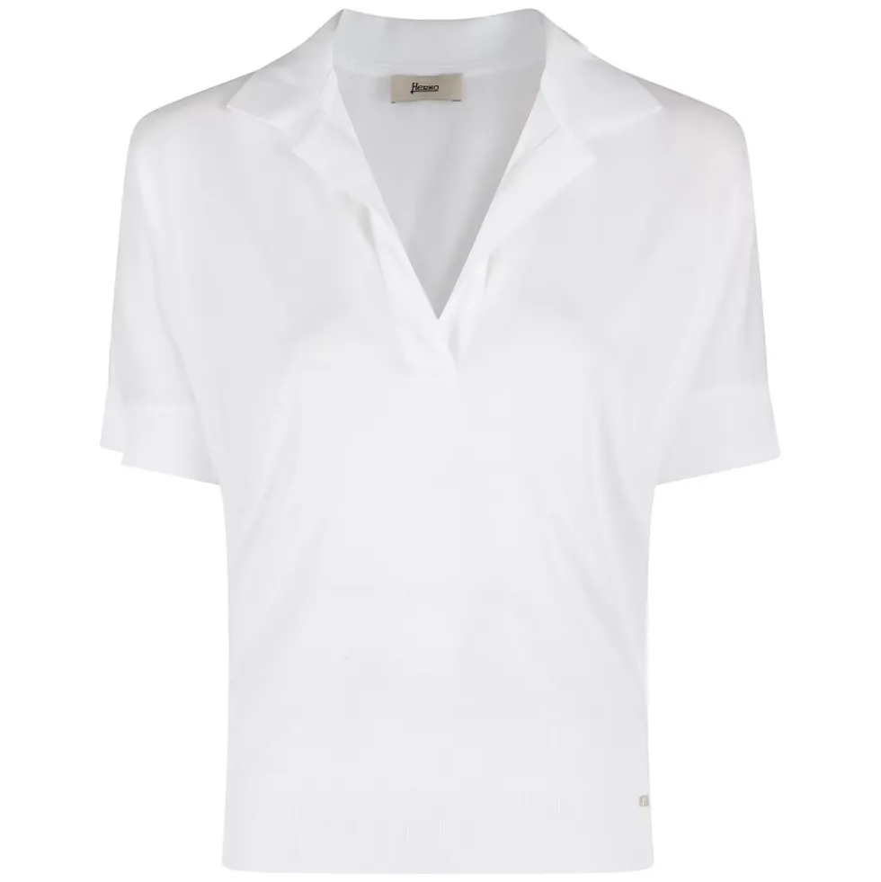 Glam Knit Polo i hvid