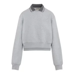 Grå Bomulds Sweatshirt