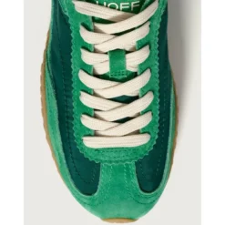 Grøn Sneaker med Hvidt Detalje