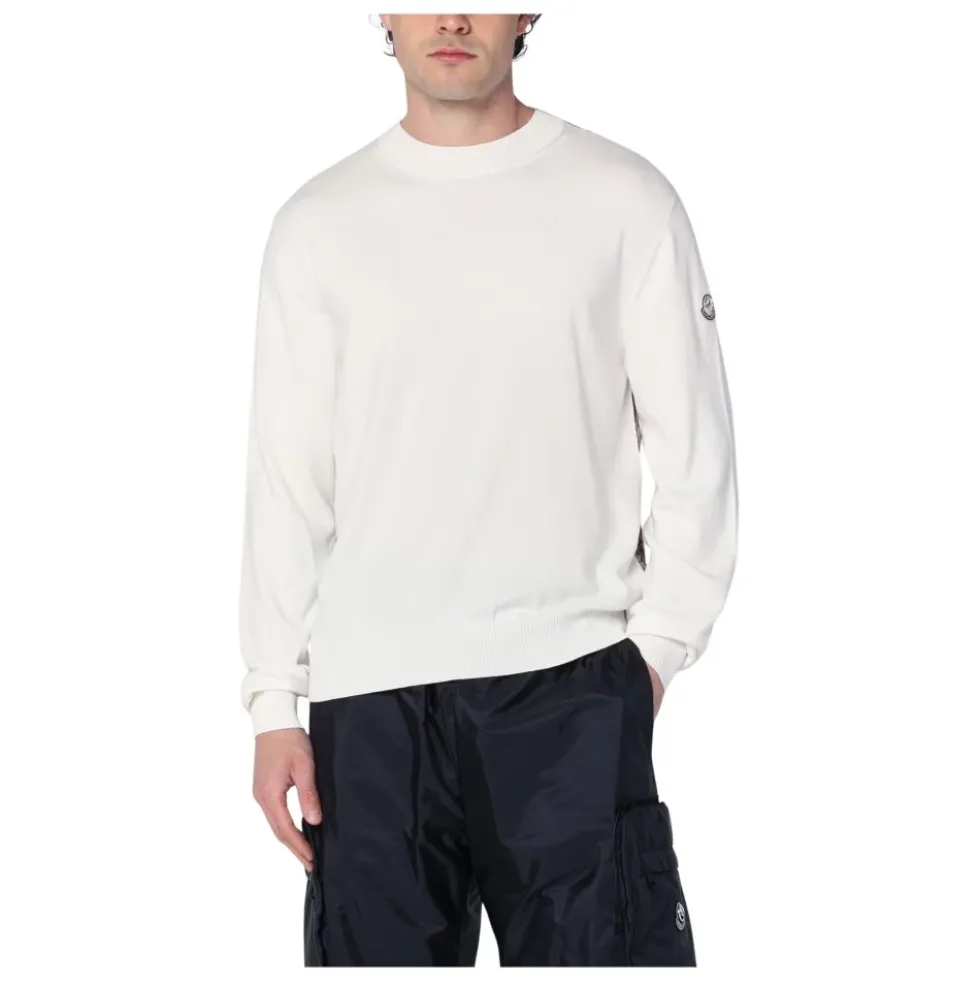 Grå Sweater med Girocollo Halsudskæring