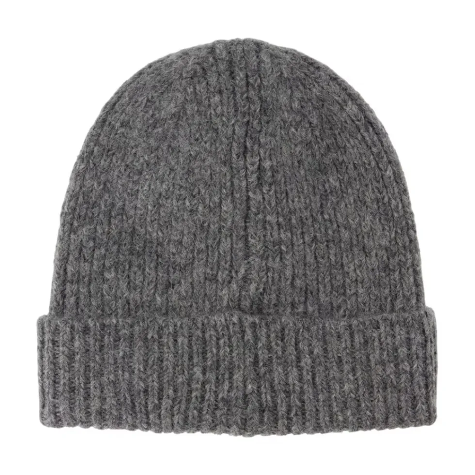 Grå Uld Beanie med Alpaca
