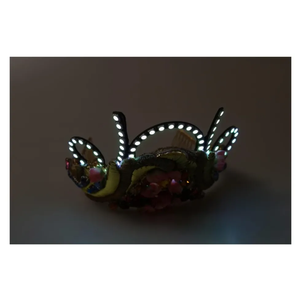 Ægte Crystal Diadem Tiara med LED-lys
